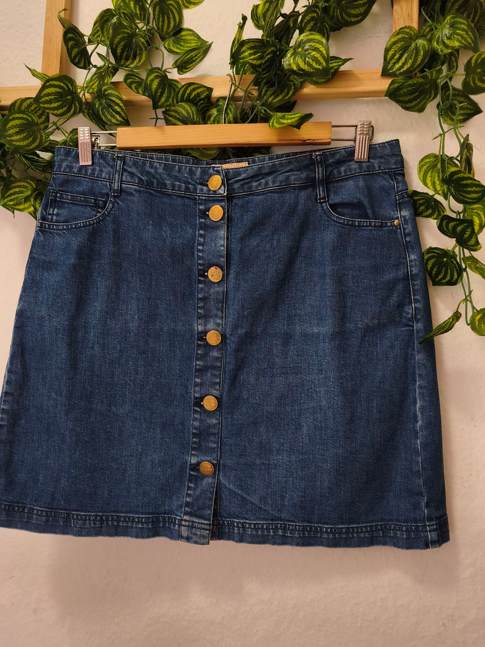 Minifalda vaquera algodón botones talla 44 Southern Cotton 